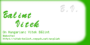 balint vitek business card